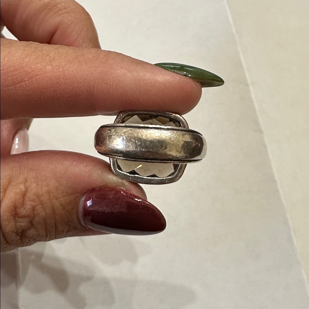 Silver Heart Pattern Brighton Ring - image 6